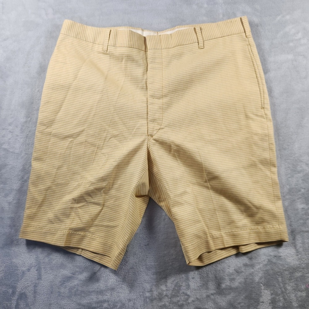 Vintage 60s‎ McGregor Yellow Mini Check Shorts Mens 38 Preppy Made in USA NWT